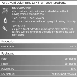 Act+Acre Fulvic Acid Volumizing Dry Shampoo 17g