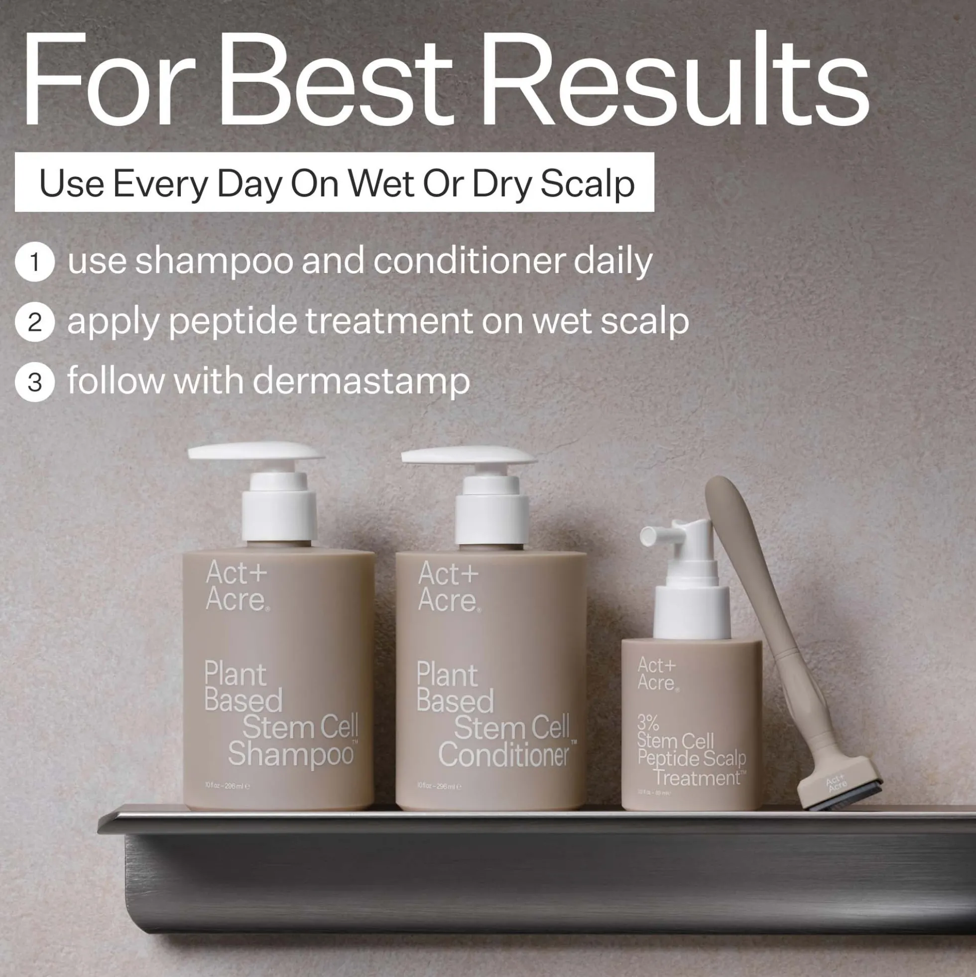 Act+Acre Stem Cell Shampoo for Hair Thinning and Growth 295ml