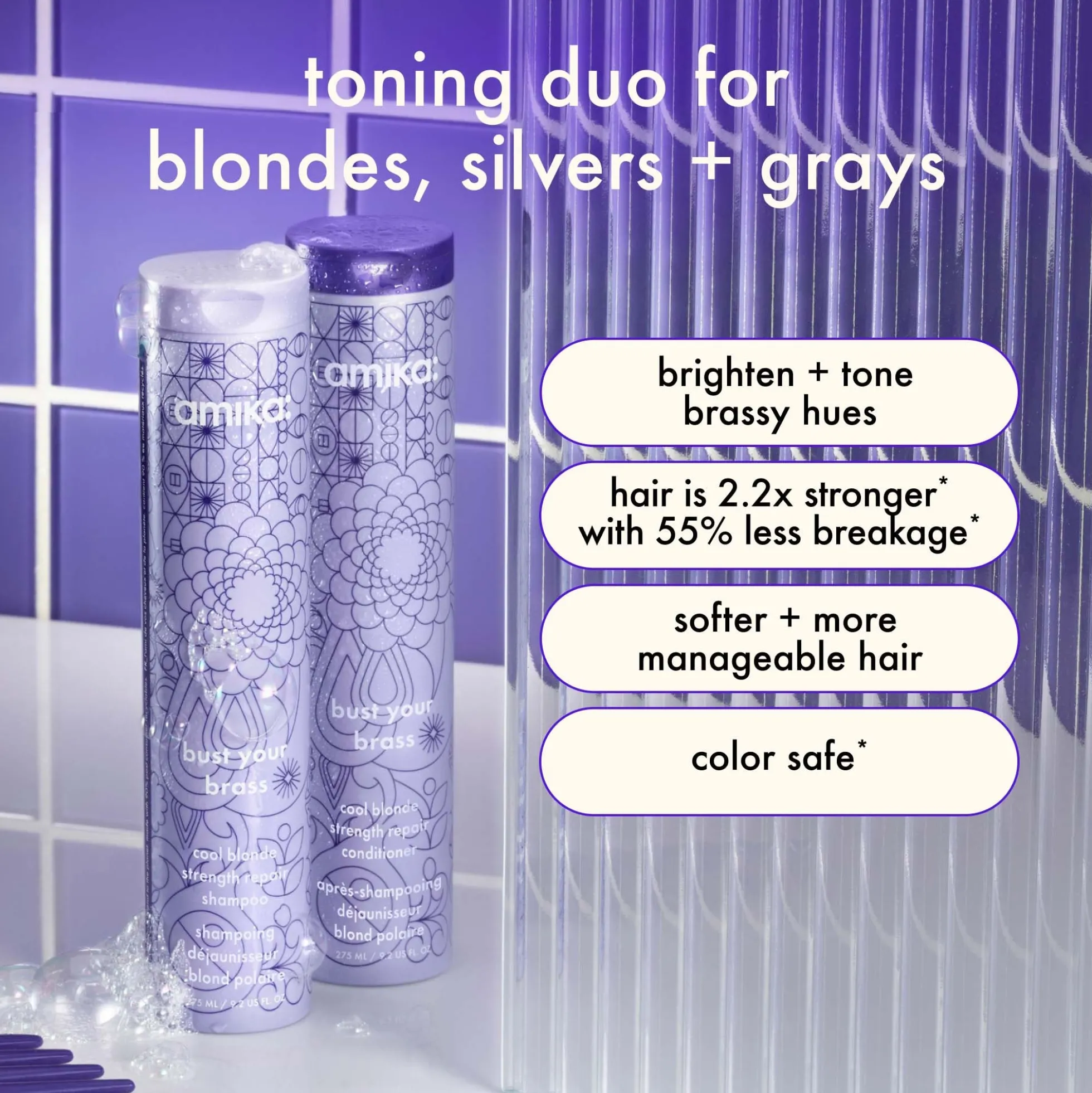 Amika Bust Your Brass Toning + Strength Repair Conditioner 275Ml