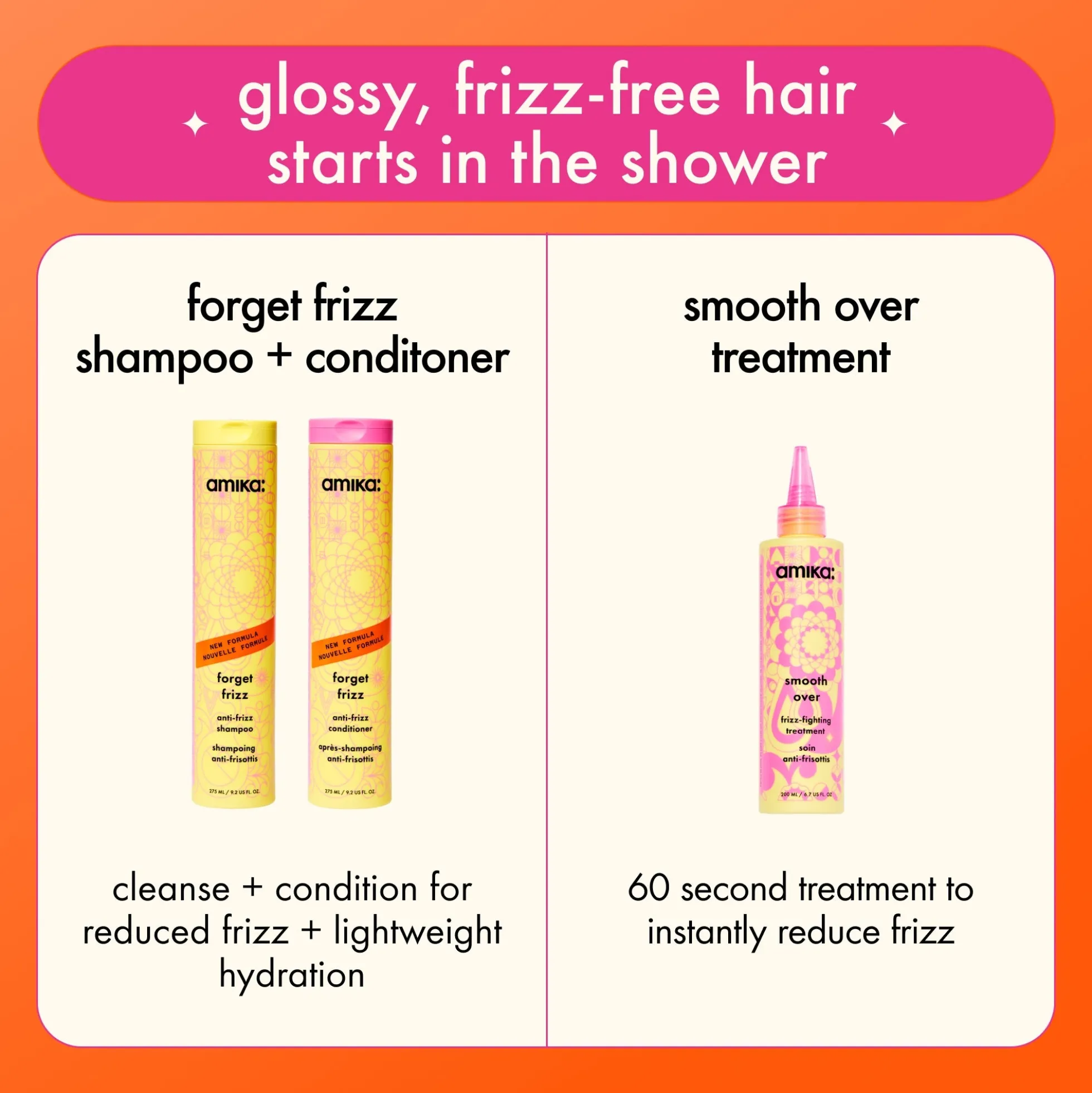 amika Forget Frizz Anti-Frizz Shampoo 275ml
