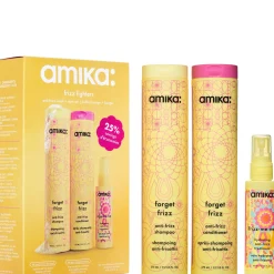 Amika Frizz Fighters Anti-Frizz Wash + Care Set 610ml (Worth £66)