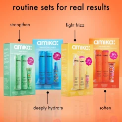 Amika Frizz Fighters Anti-Frizz Wash + Care Set 610ml (Worth £66)