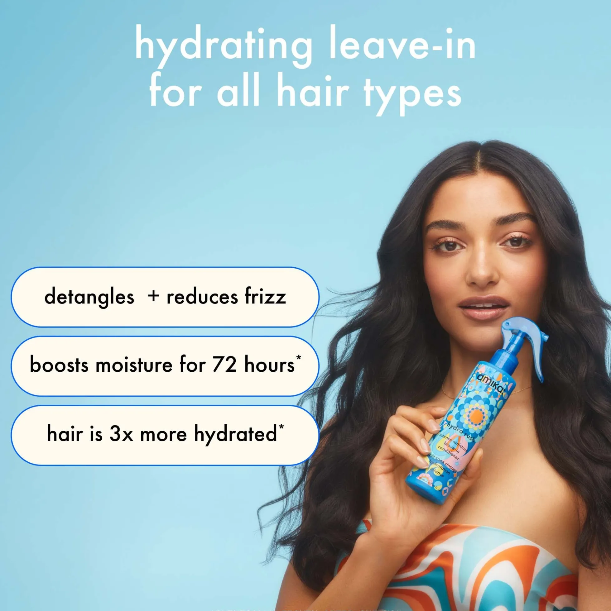 Amika Hydro Rush Intense Moisture Leave-In Conditioner with Hyaluronic Acid 200ml