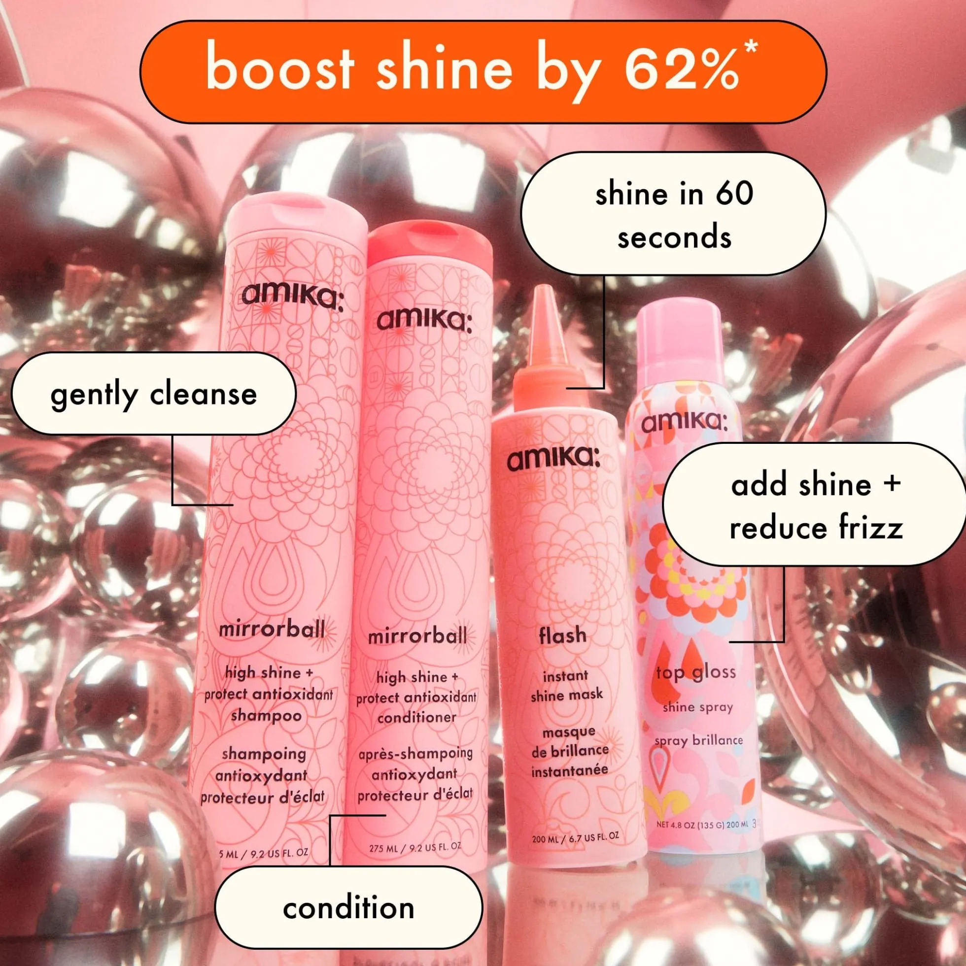 Amika Mirrorball High Shine + Protect Antioxident Conditioner 1000ml