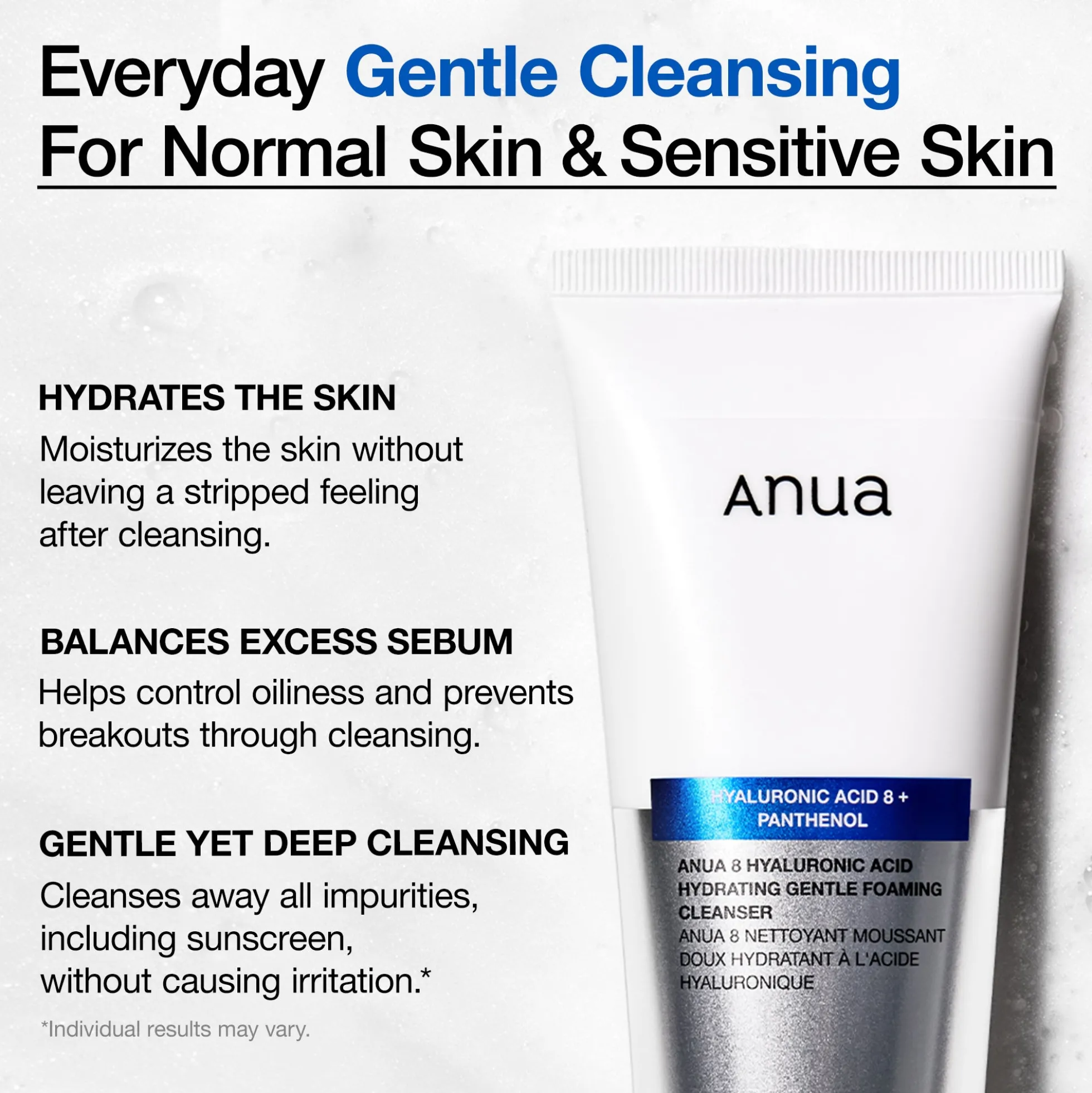Anua 8 Hyaluronic Acid Hydrating Gentle Foaming Cleanser 150ml
