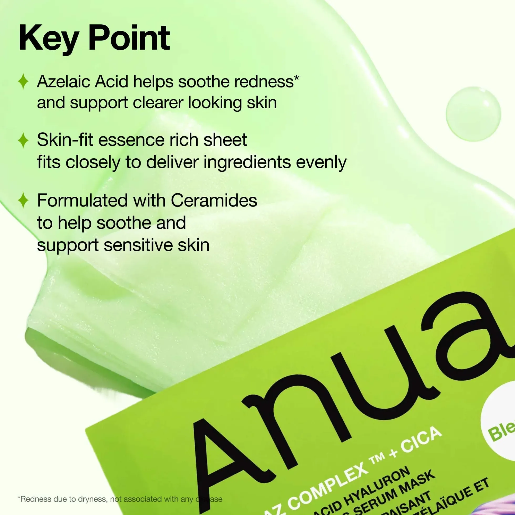 Anua K-Pop Demon Hunters Azelaic Acid Hyaluron Redness Soothing Serum Mask 28ml (1Pc)