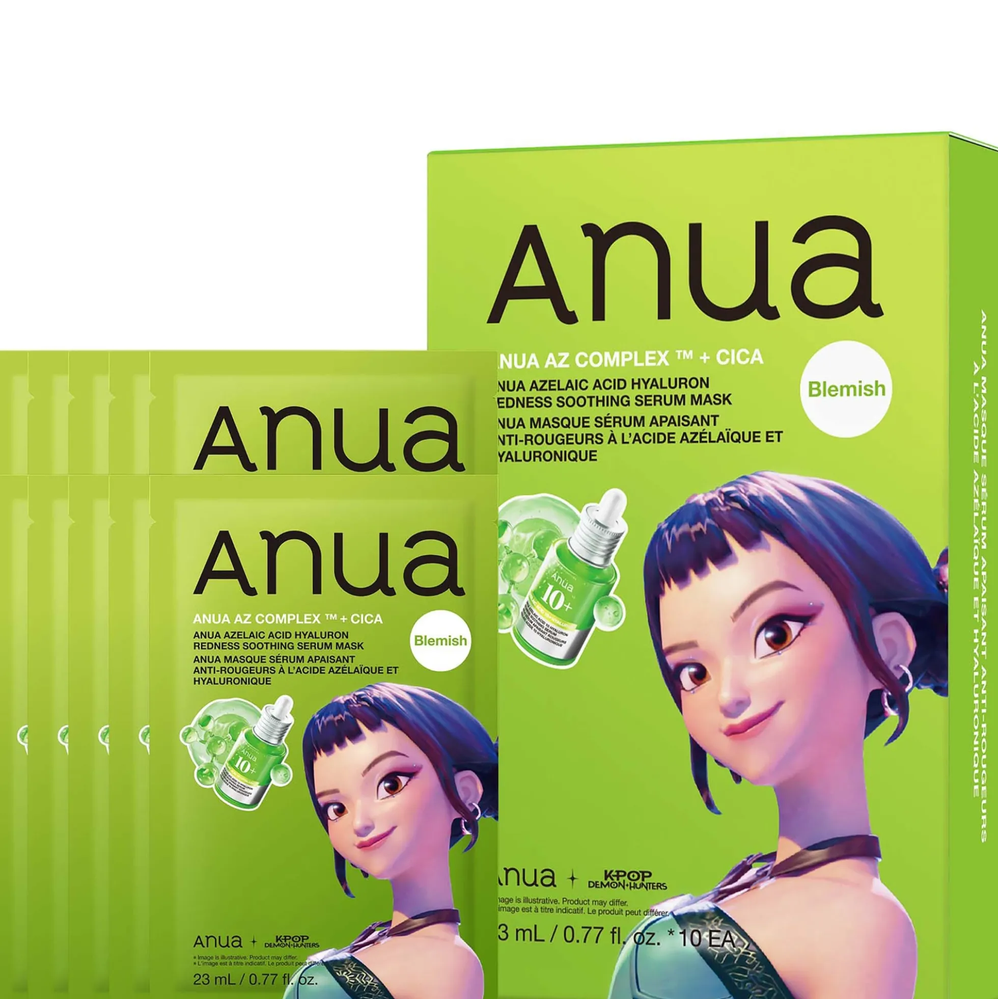 Anua KPop Demon Hunters Azelaic Acid Hyaluron Redness Soothing Serum Mask (10PCS)