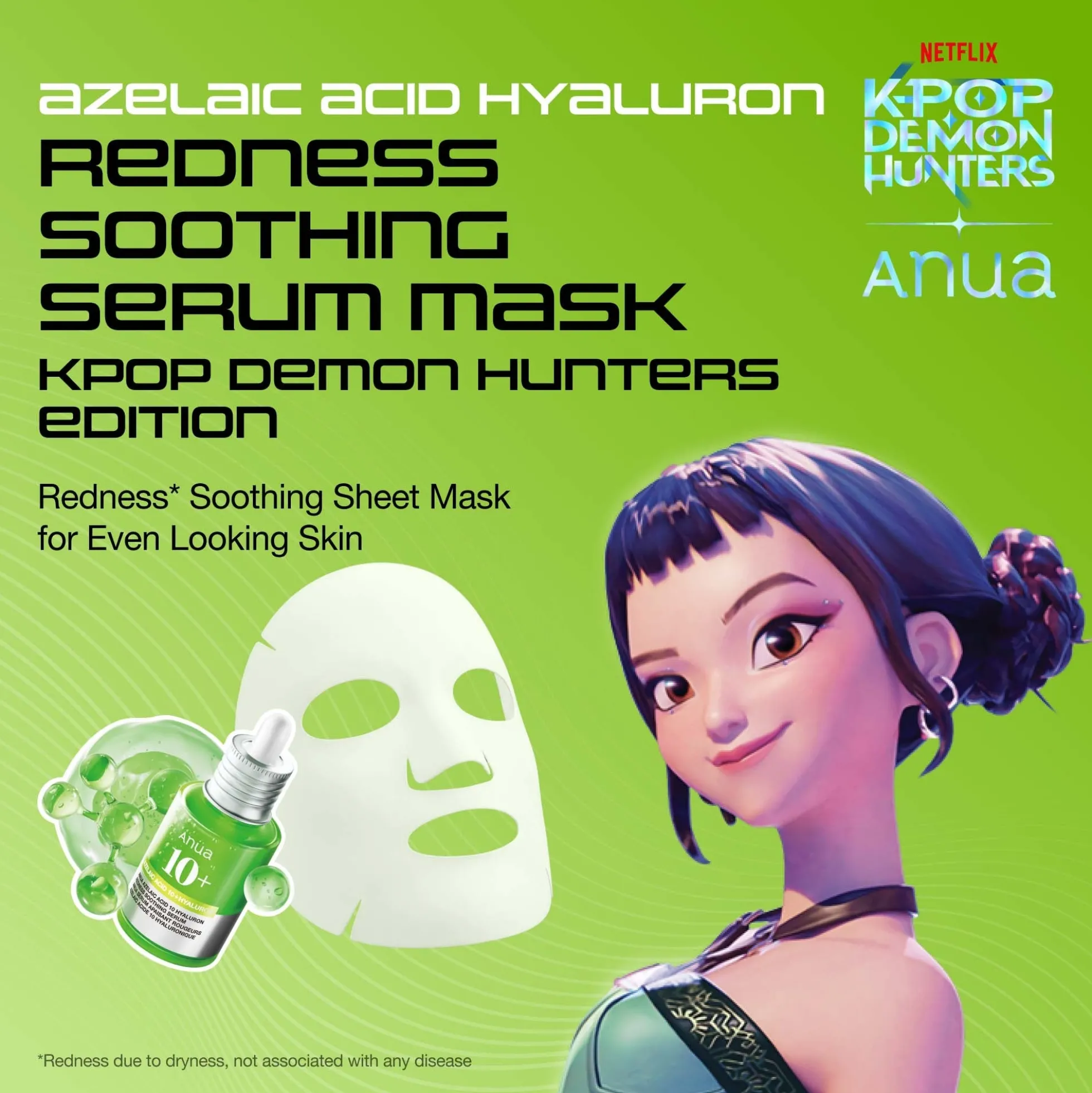 Anua KPop Demon Hunters Azelaic Acid Hyaluron Redness Soothing Serum Mask (10PCS)