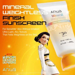 Anua KPop Demon Hunters Mineral Weightless Finish SPF50 Sunscreen 50ml