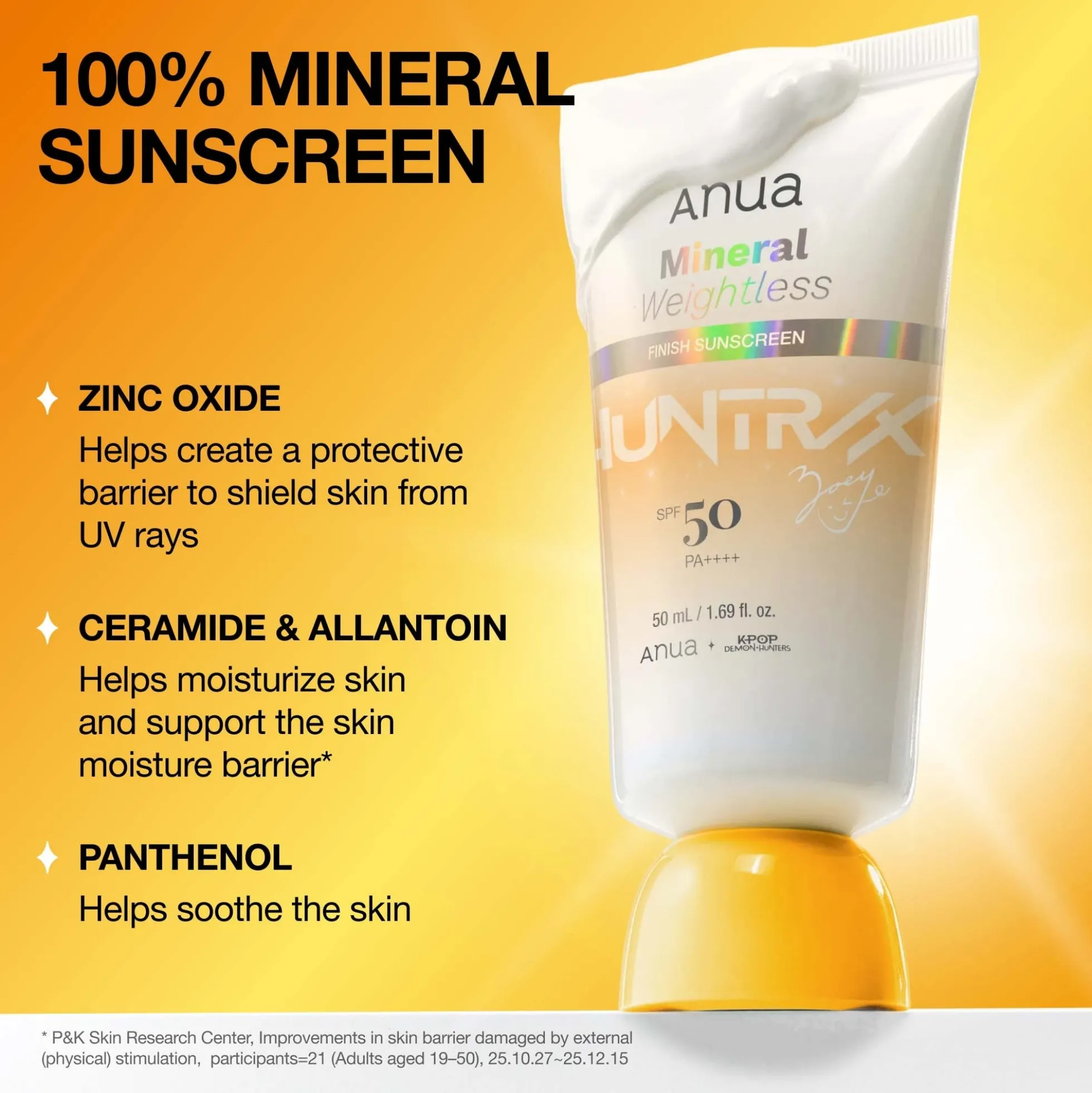 Anua KPop Demon Hunters Mineral Weightless Finish SPF50 Sunscreen 50ml