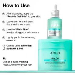 Anua PDRN 100 Hyaluronic Acid Glow Pad 180ml