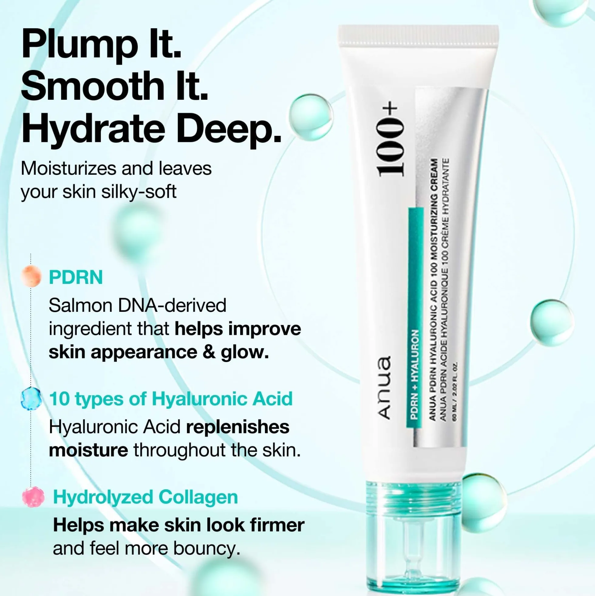 Anua PDRN Hyaluronic Acid 100 Moisturising Cream 60ml