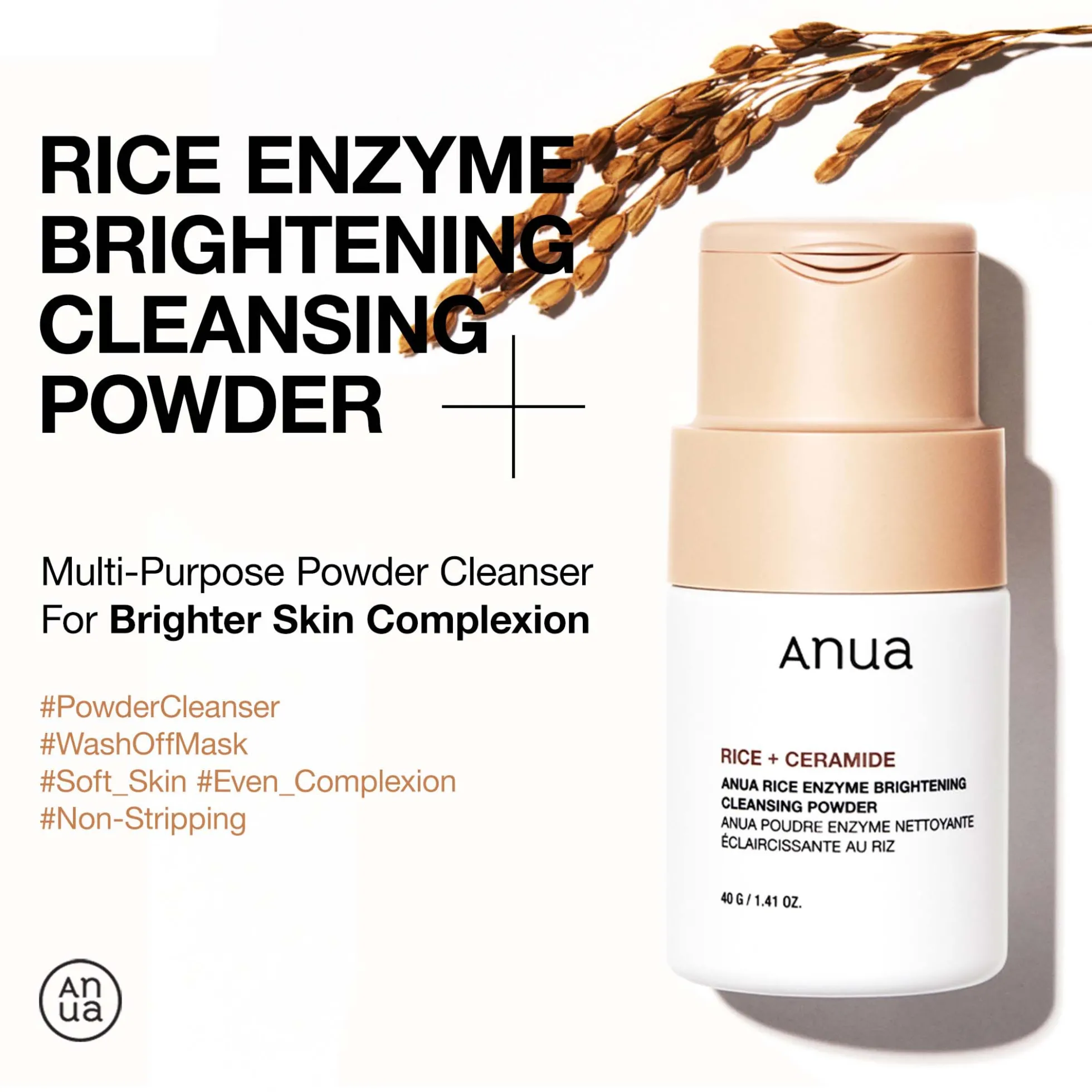 Anua Rice Enzyme Brightening Cleansing Powder 40g