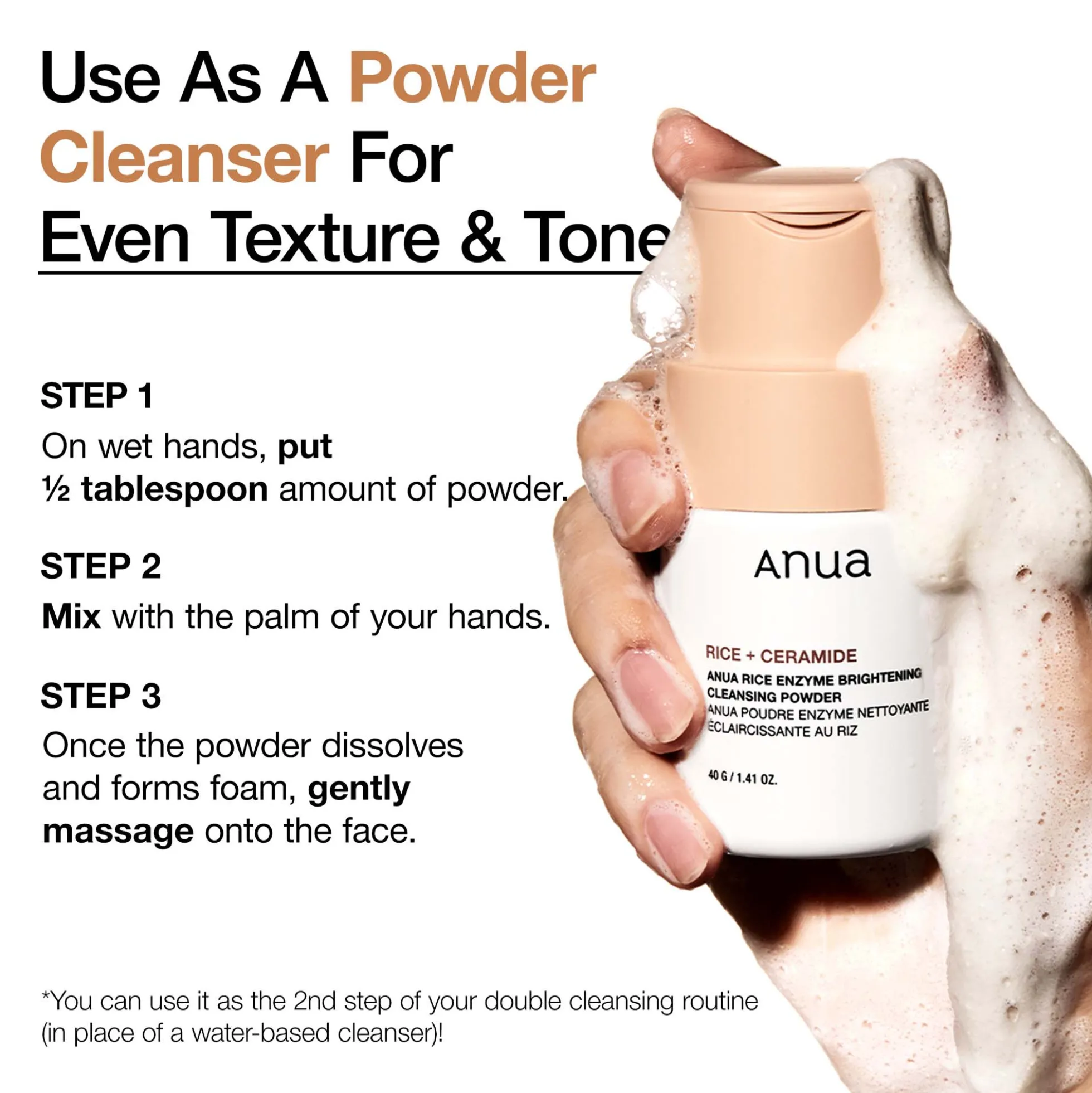 Anua Rice Enzyme Brightening Cleansing Powder 40g