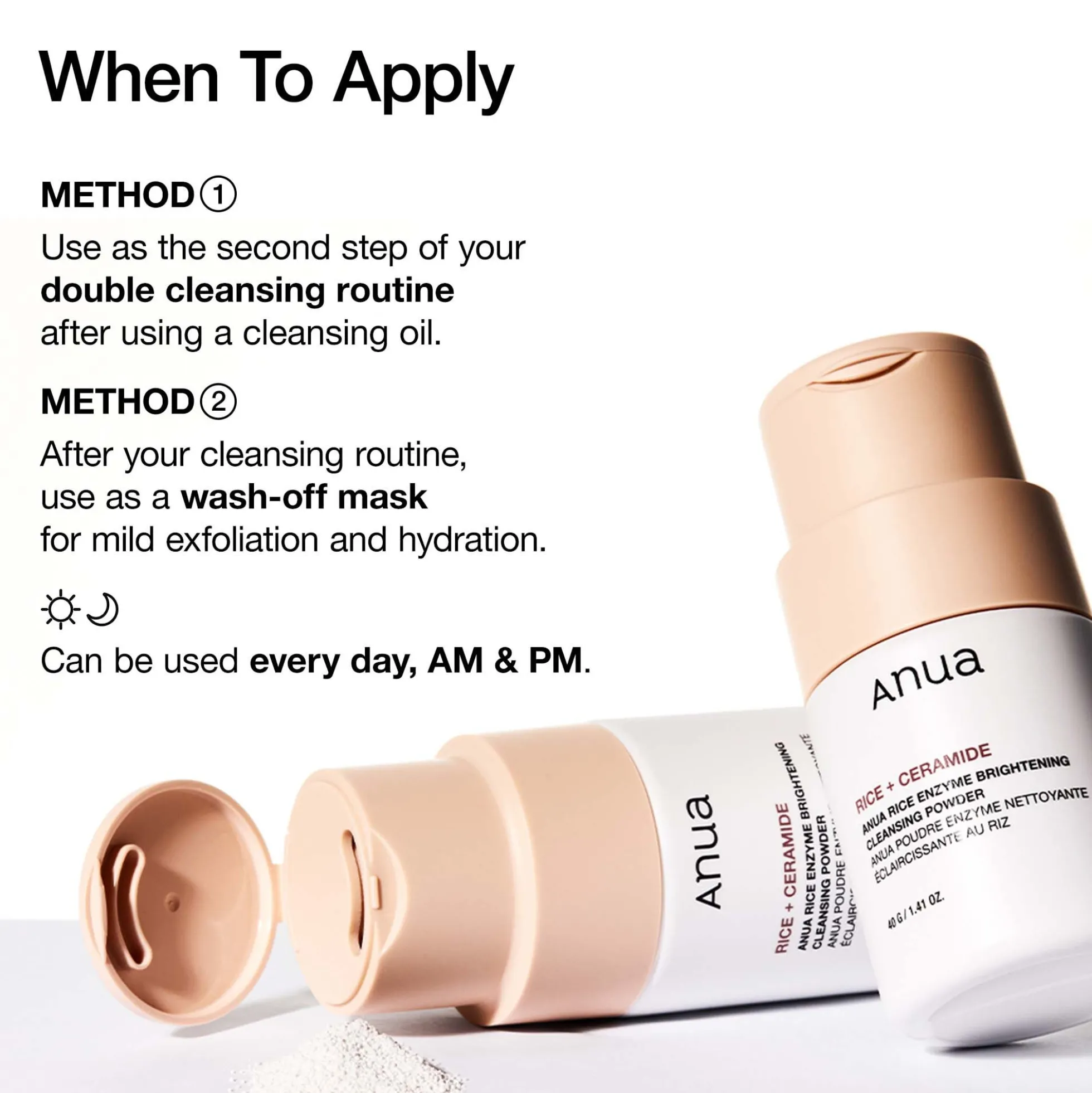 Anua Rice Enzyme Brightening Cleansing Powder 40g