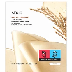 Anua Rice 70 Glow Collagen Mask (4 Sheets) 38g