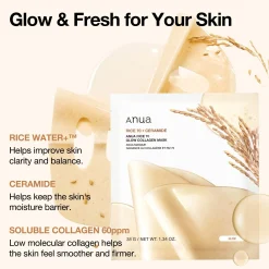 Anua Rice 70 Glow Collagen Mask (4 Sheets) 38g