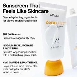 Anua Zero-Cast Moisturising Finish Sunscreen 50ml