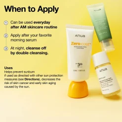 Anua Zero-Cast Moisturising Finish Sunscreen 50ml