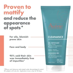 Avène Cleanance Cleansing Gel for Oily, Blemish-Prone Skin 200ml
