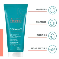 Avène Cleanance Cleansing Gel for Oily, Blemish-Prone Skin 200ml