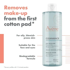 Avène CLEANANCE Micellar Water for Oily, Blemish-Prone Skin 400ml