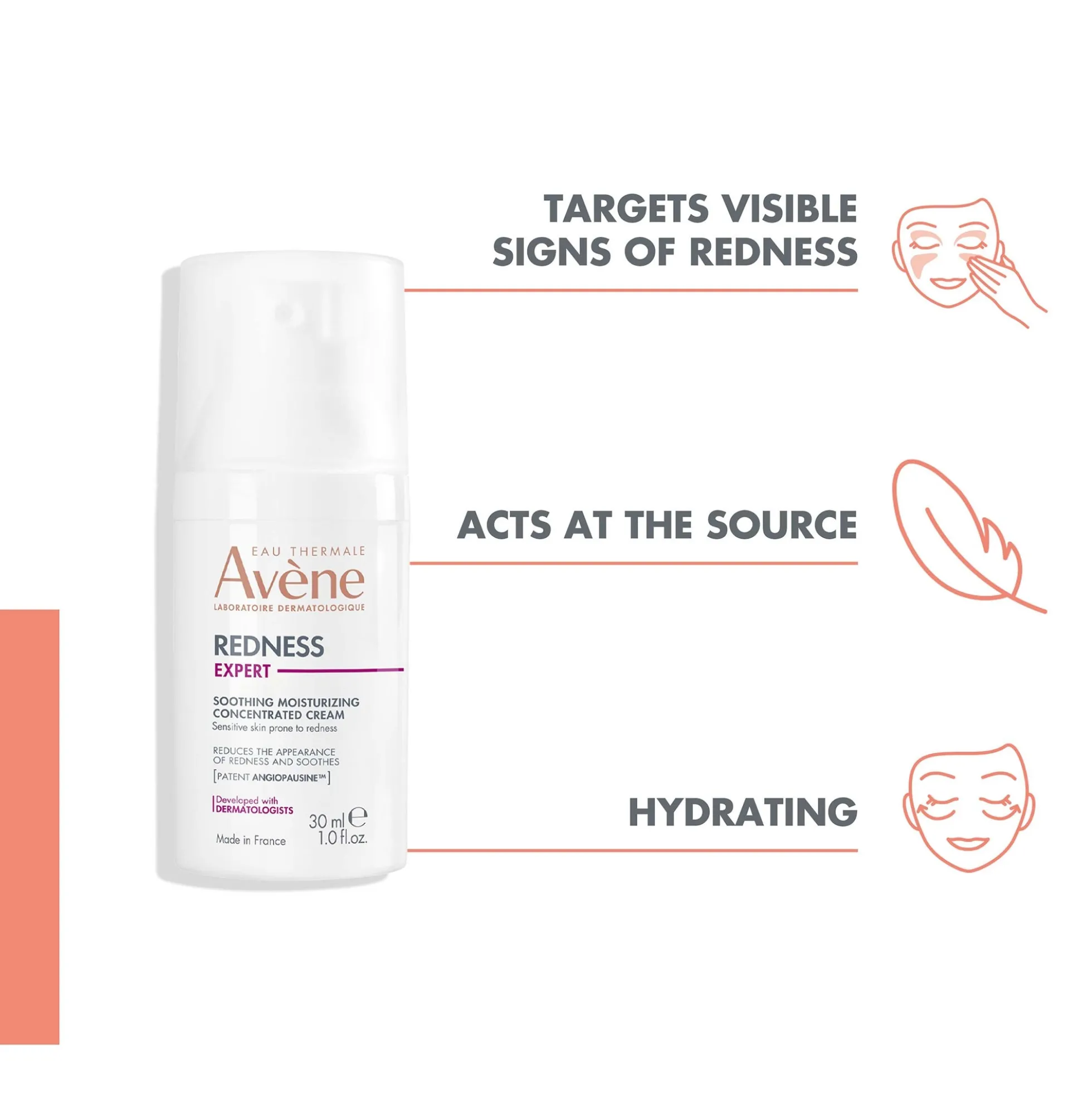 Avène Redness Expert Soothing Moisturizing Concentrated Cream for Redness-Prone Skin 30ml