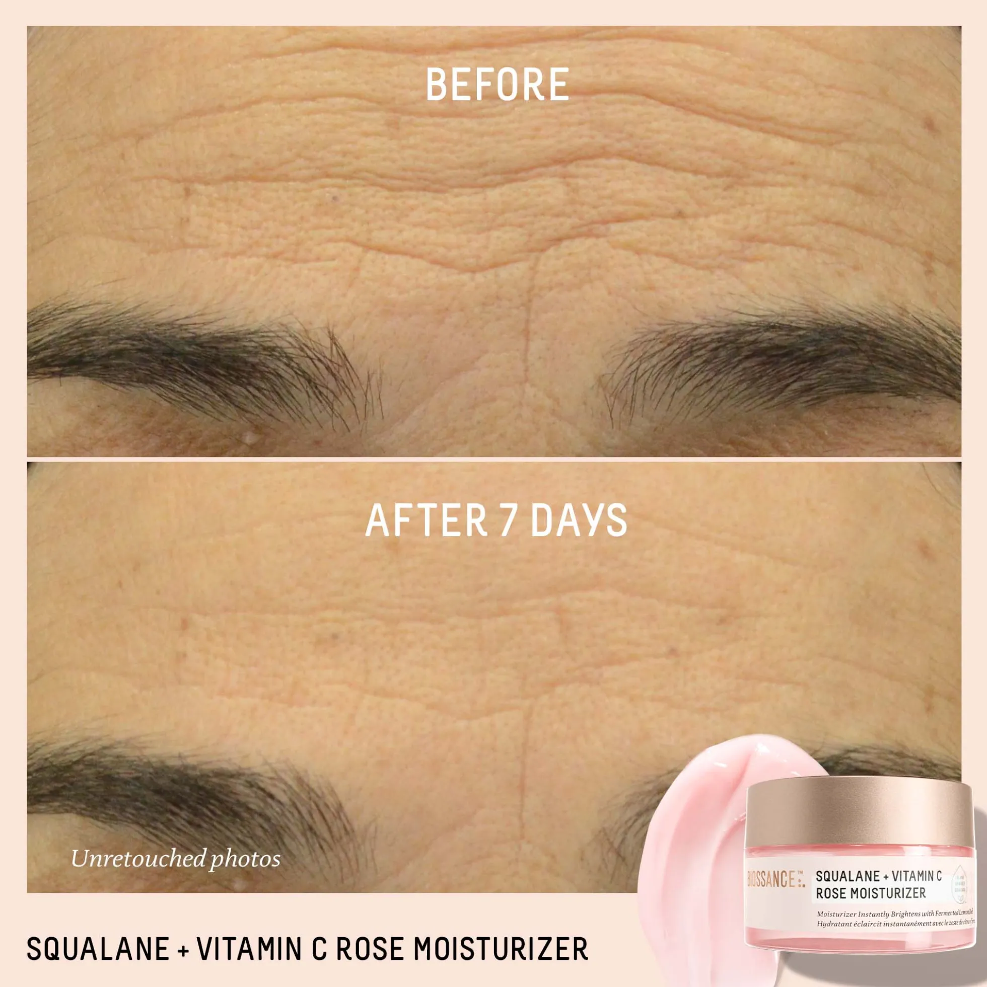 Biossance Squalane and Vitamin C Rose Moisturiser 50ml