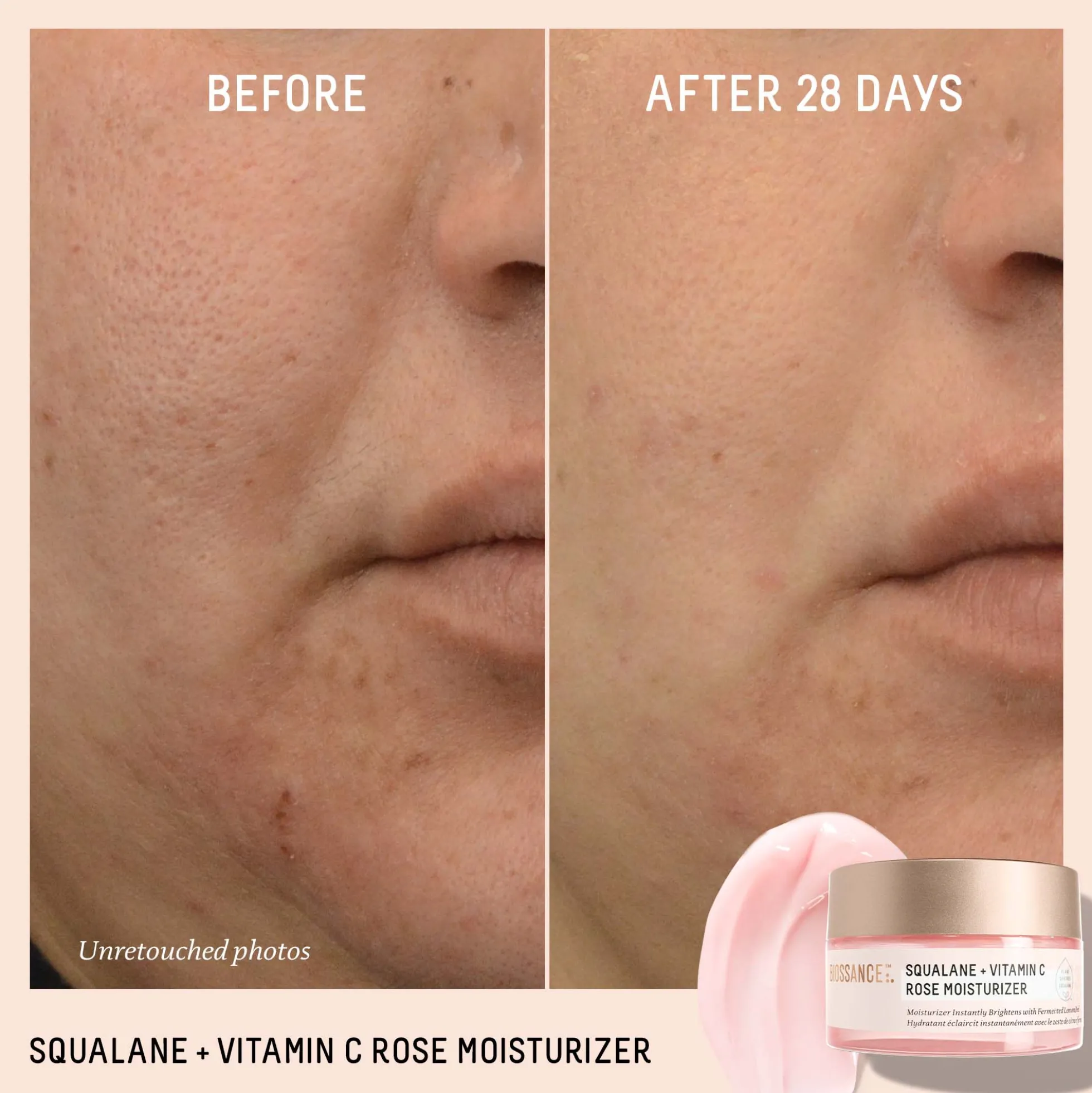 Biossance Squalane and Vitamin C Rose Moisturiser 50ml