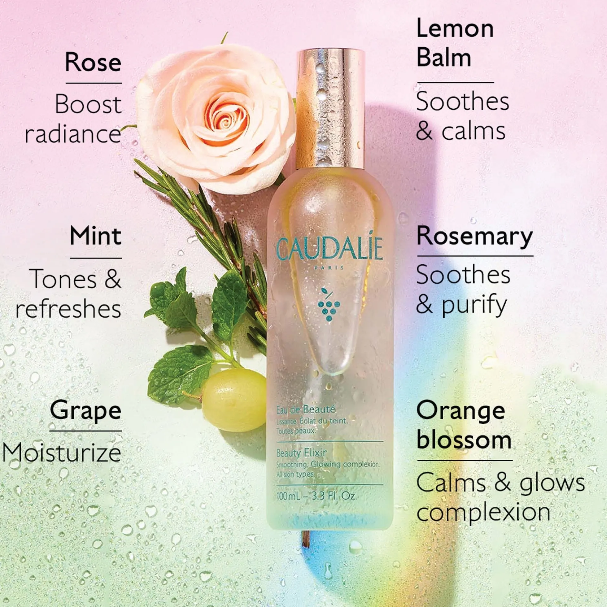 Caudalie Beauty Elixir Prep, Set, Glow Face Mist 100ml