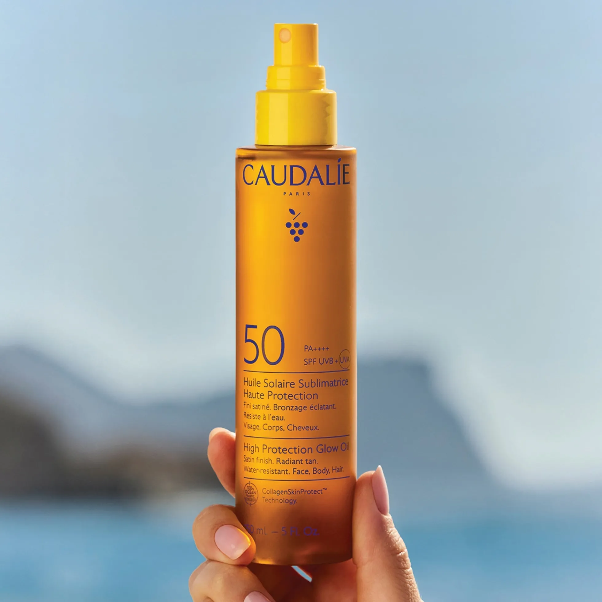 Caudalie High Protection Glow Sun Oil SPF50 for Face, Body & Hair 150ml