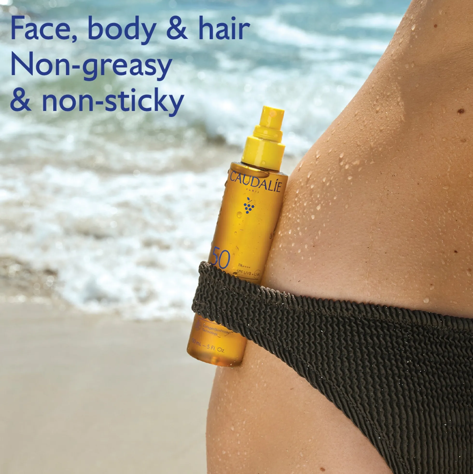 Caudalie High Protection Glow Sun Oil SPF50 for Face, Body & Hair 150ml