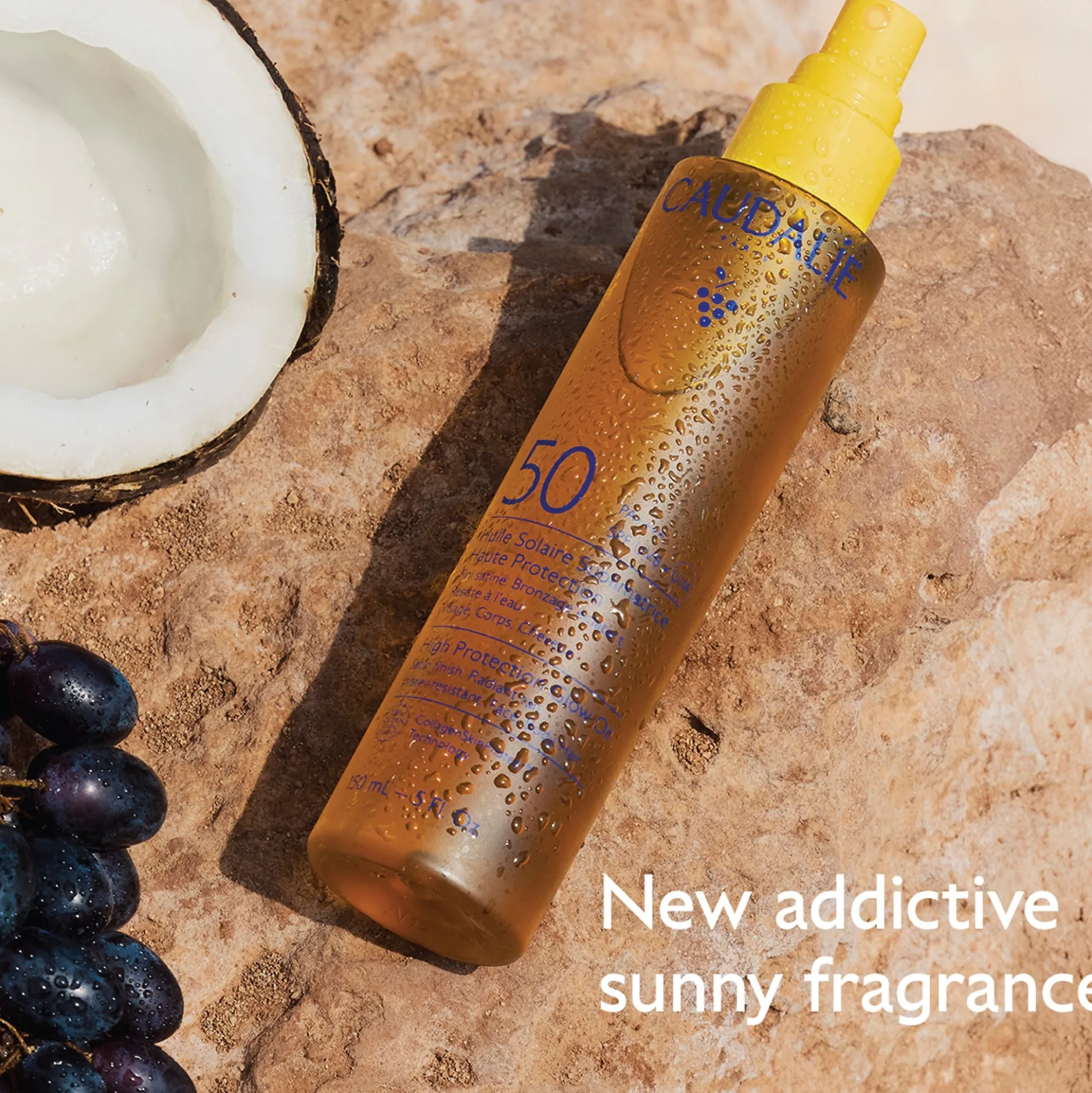 Caudalie High Protection Glow Sun Oil SPF50 for Face, Body & Hair 150ml