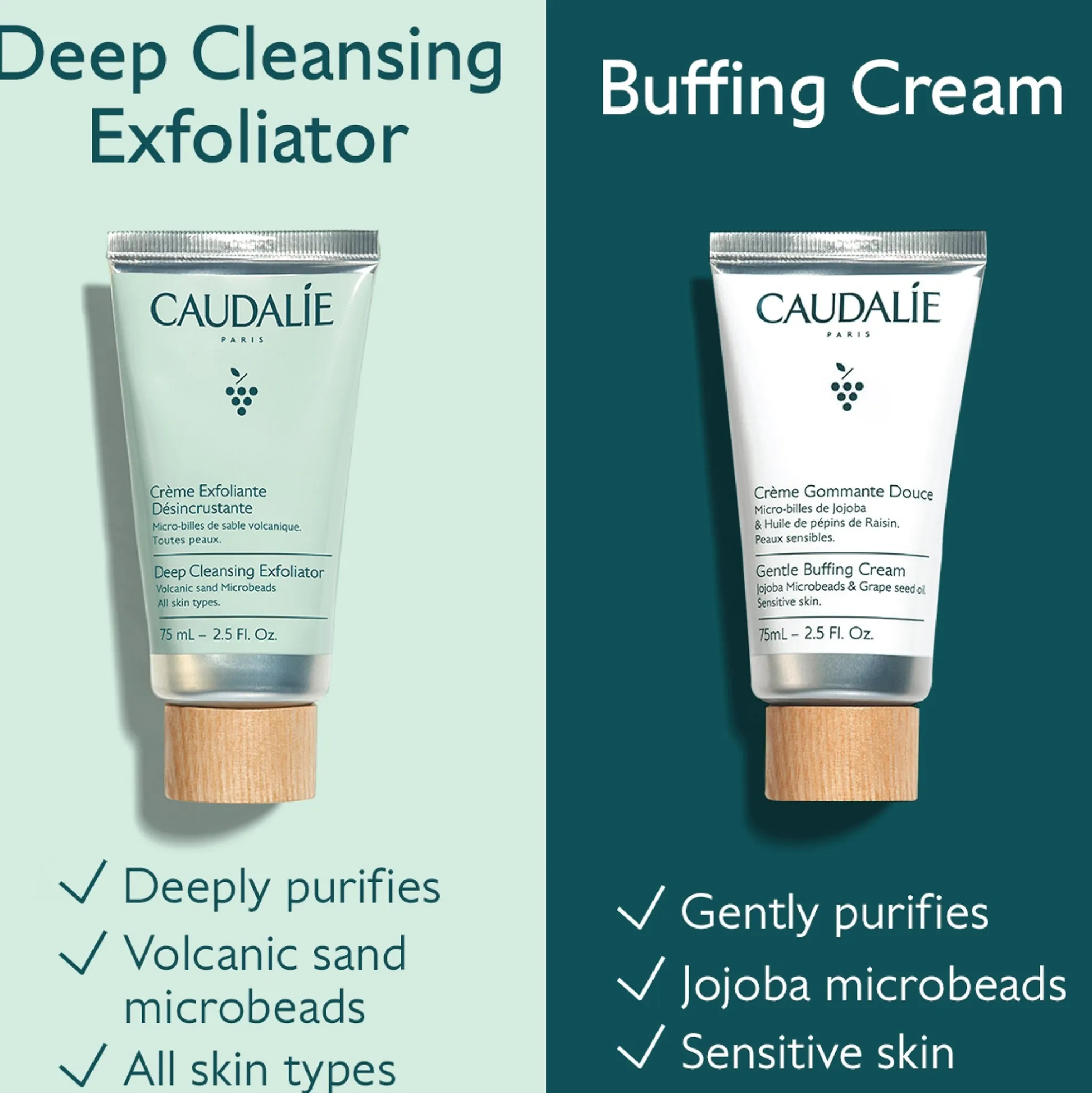 Caudalie Vinoclean Deep Cleansing Exfoliator 75ml