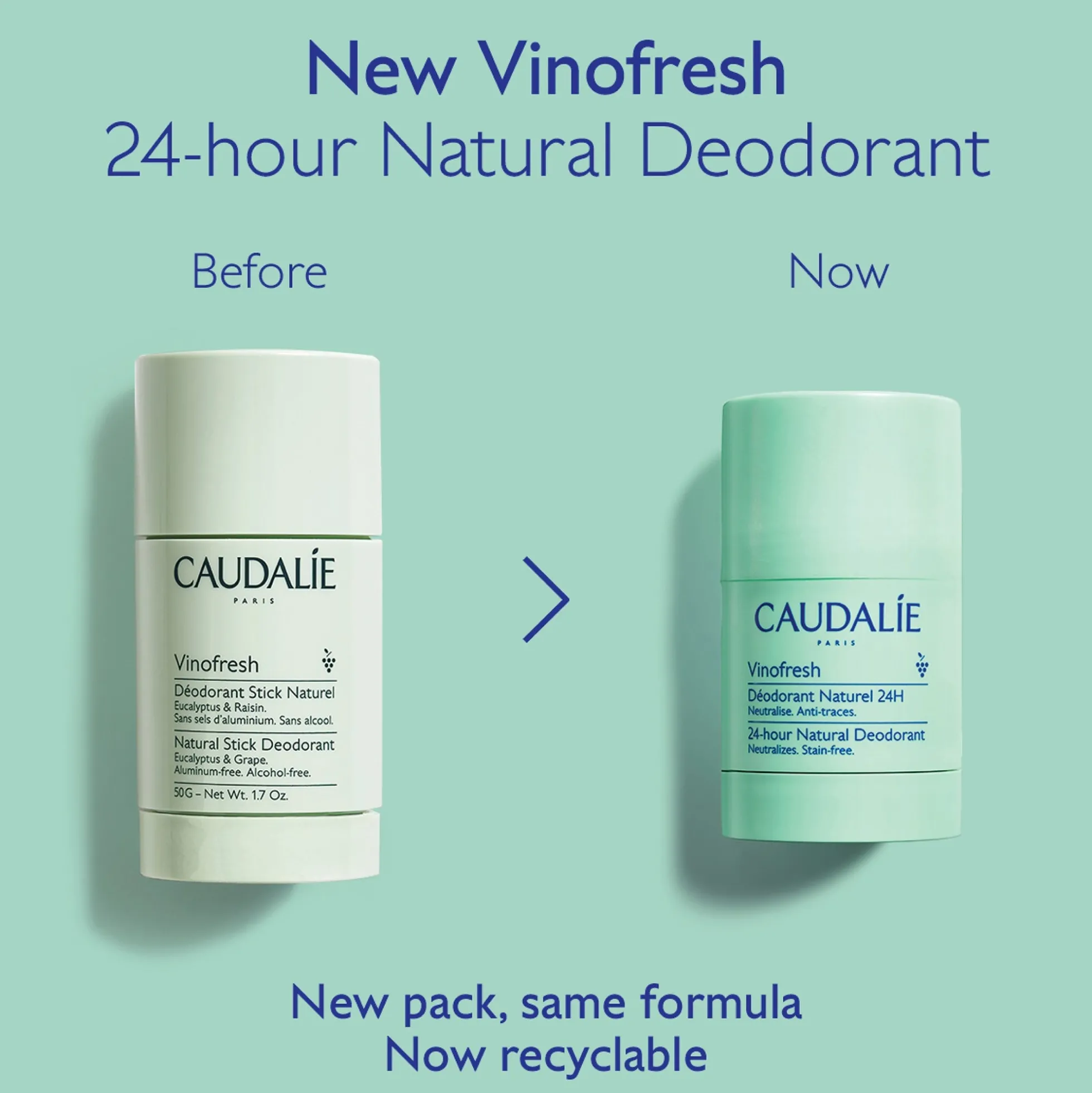 Caudalie Vinofresh Natural Stick Deodorant 50g