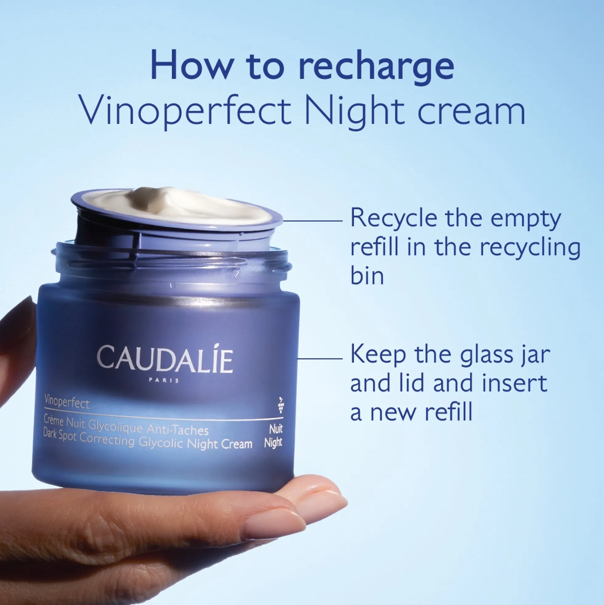 Caudalie Vinoperfect Dark Spot Correcting Glycolic Night Cream Refill 50ml