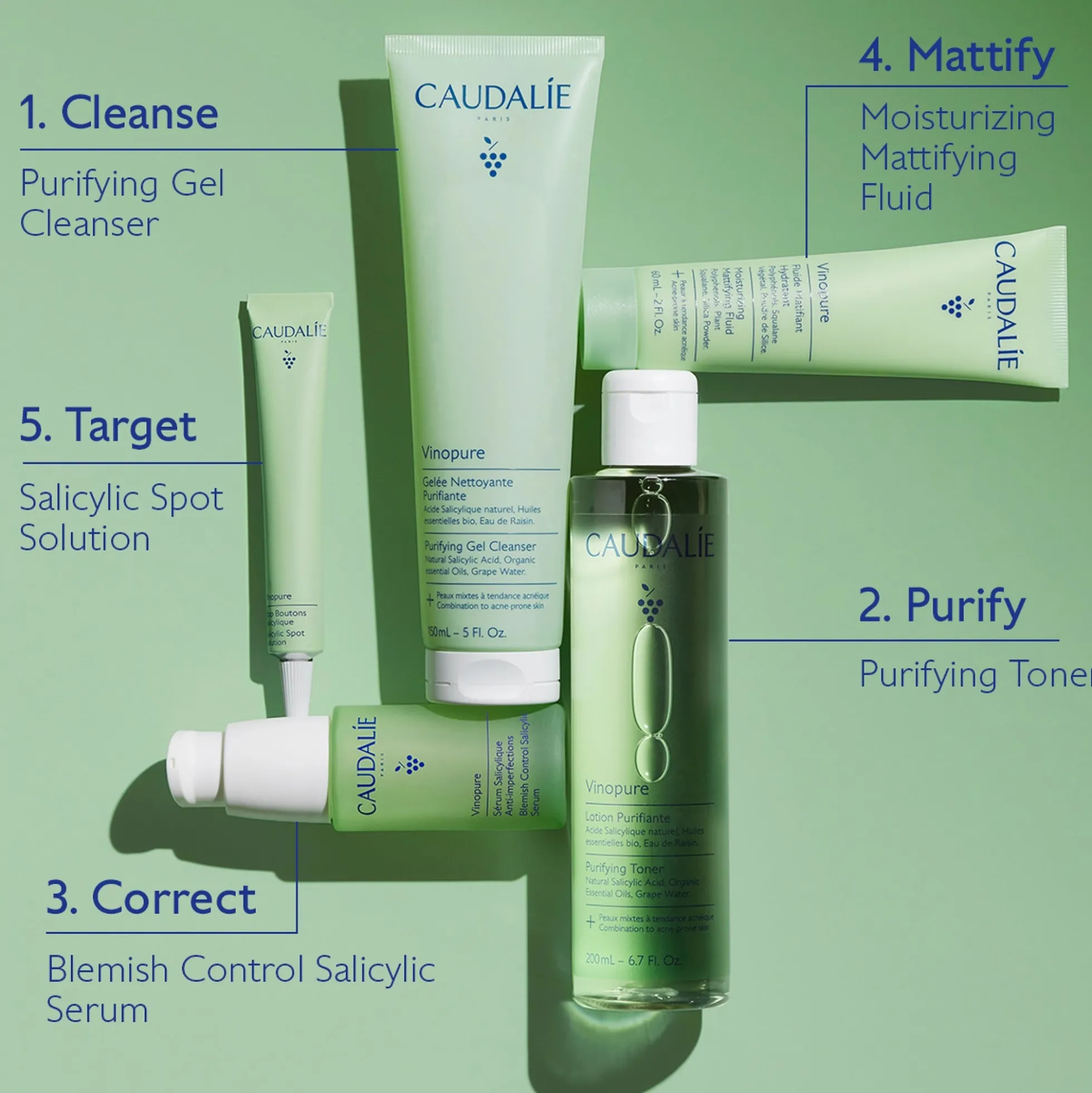 Caudalie Vinopure Moisturizing Mattifying Fluid 60ml