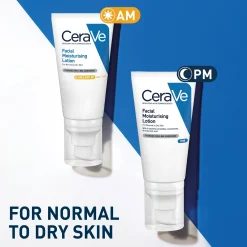 CeraVe Day & Night Facial Moisturising Duo for Dry Skin with SPF 50 and Niacinamide