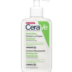 CeraVe Hydrating Cream-to-Foam Cleanser with Amino Acids for Normal to Dry Skin 236ml