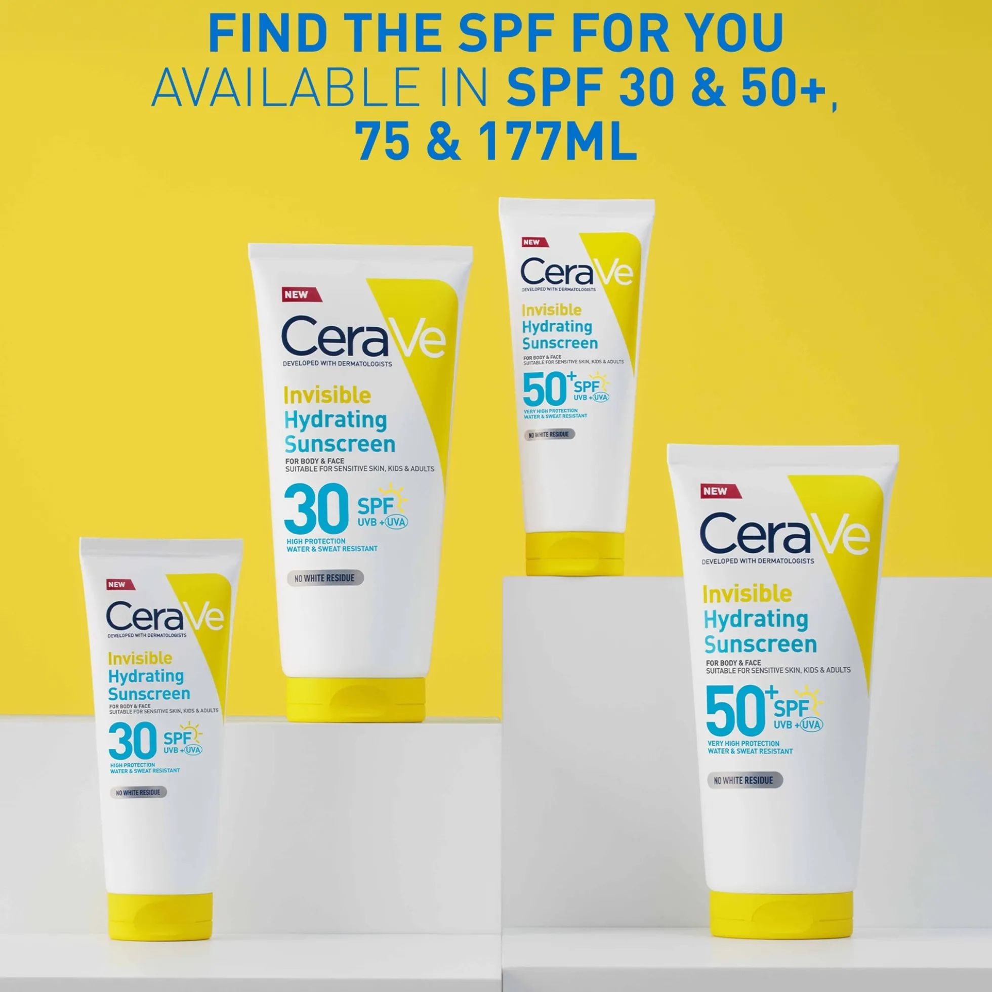 CeraVe Invisible Hydrating Sunscreen SPF 30 for body, face, & all skin types with 3 essential ceramides 75 ml