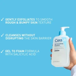 CeraVe SA Smoothing Cleanser with Salicylic Acid for Dry, Rough & Bumpy Skin 473ml