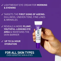 CeraVe Skin Renewing Eye Cream with Peptide Complex & Caffeine for Brighter, Smoother Eyes 15ml