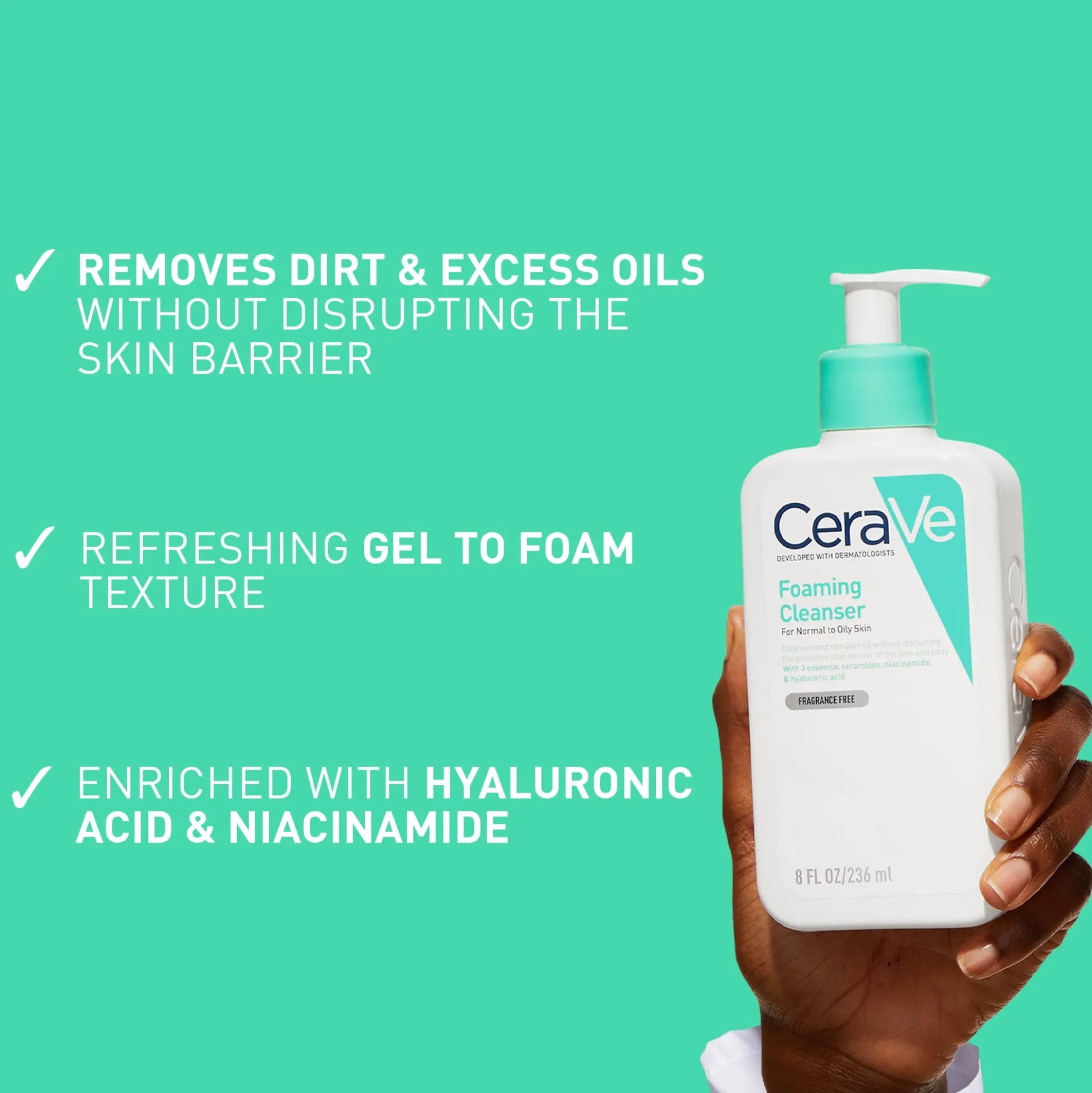 CeraVe Travel Size Foaming Cleanser for Oily Skin 88ml