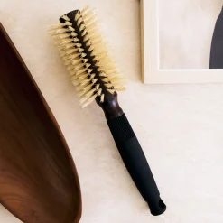 Christophe Robin Pre-Curved Blowdry Hairbrush with Natural Boar-Bristle and Wood - 12 Rows