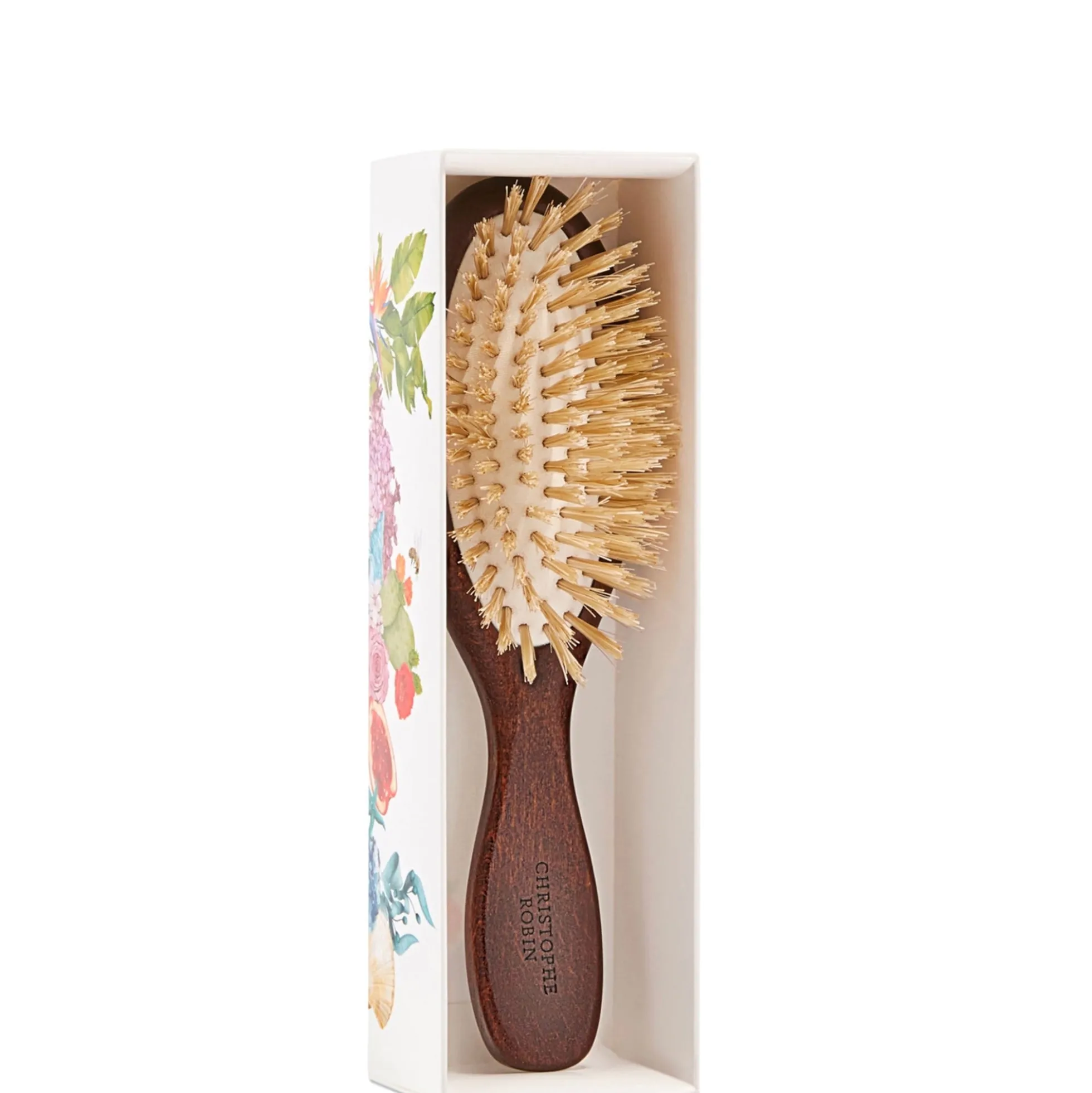 Christophe Robin Travel Hairbrush with Natural Boar-Bristle and Wood