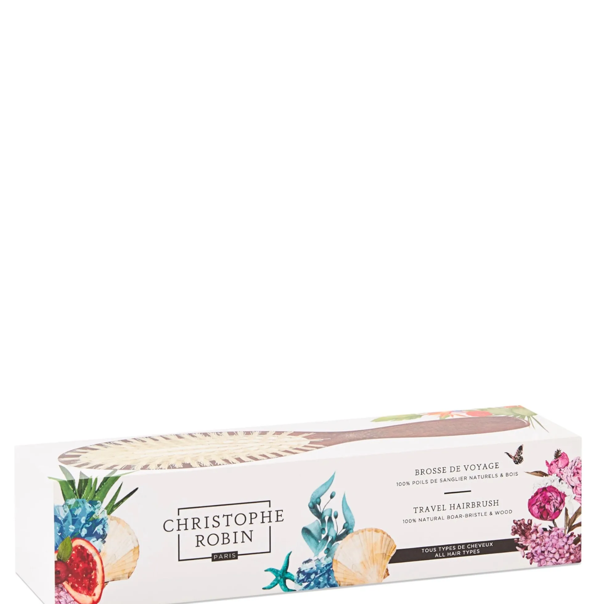 Christophe Robin Travel Hairbrush with Natural Boar-Bristle and Wood