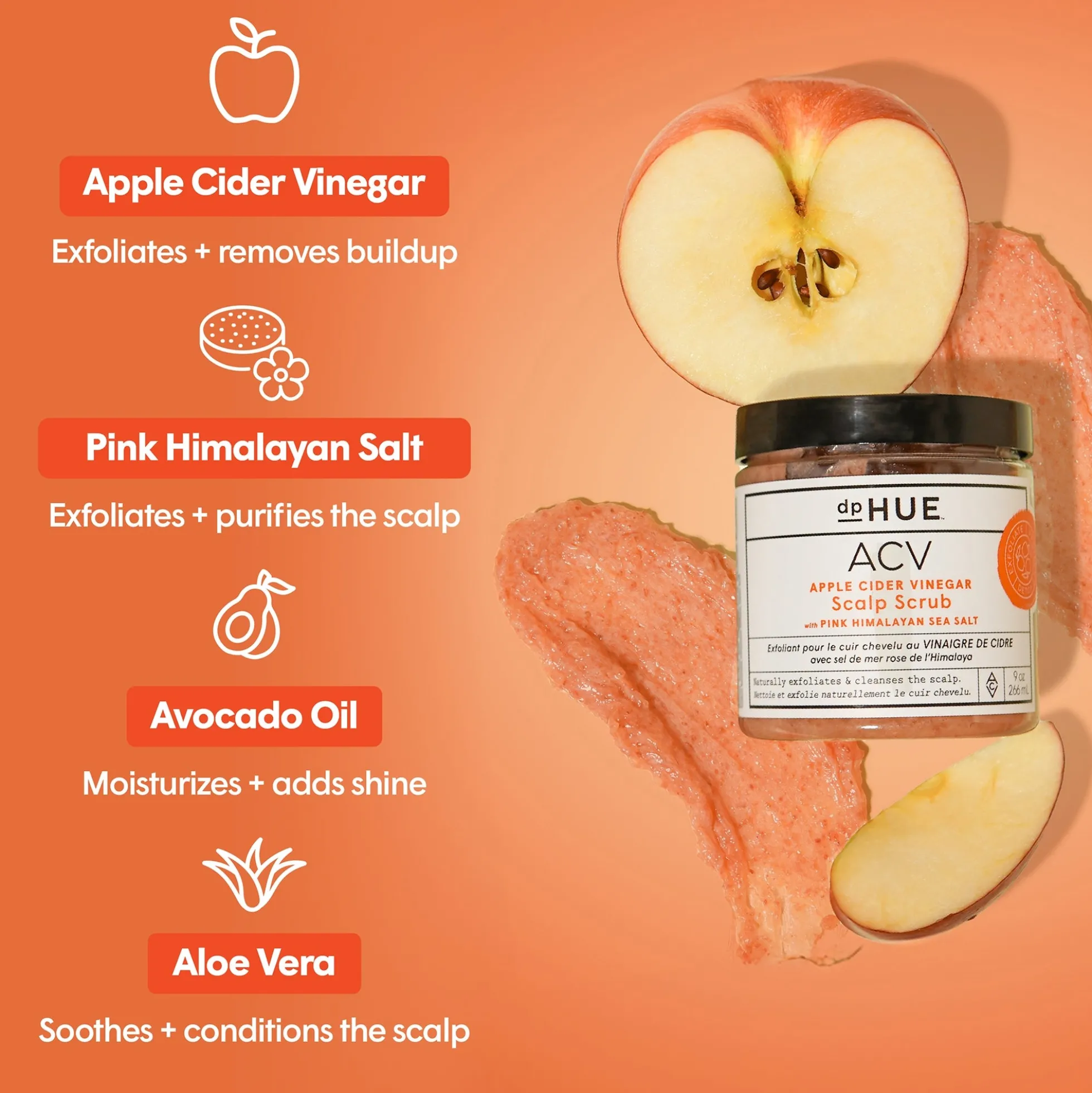 dpHUE Apple Cider Vinegar Scalp Scrub 9 oz.