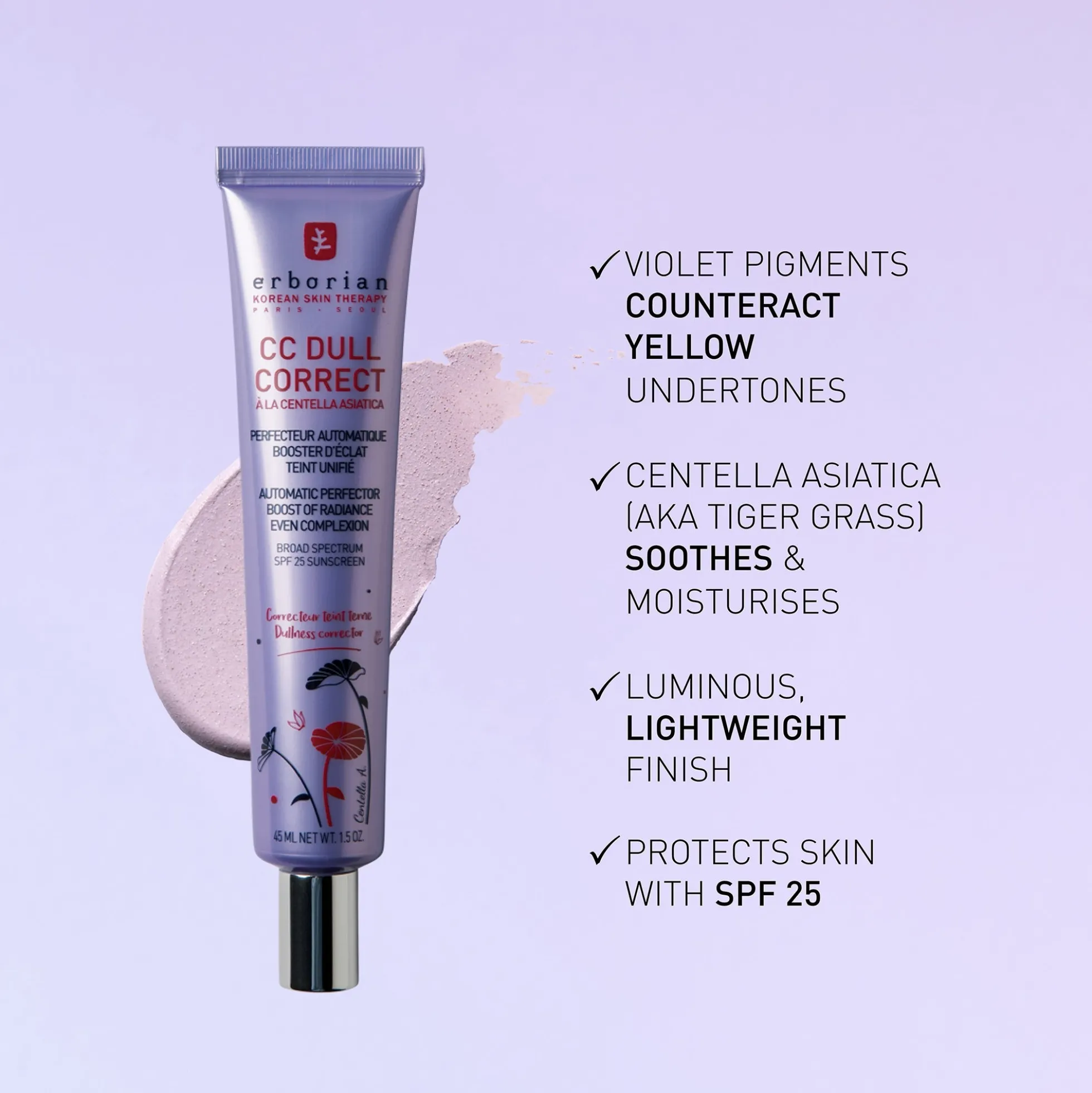 Erborian CC Dull Correct - Colour Correcting Anti-Dull Cream With Brightening Effect SPF25 45ml