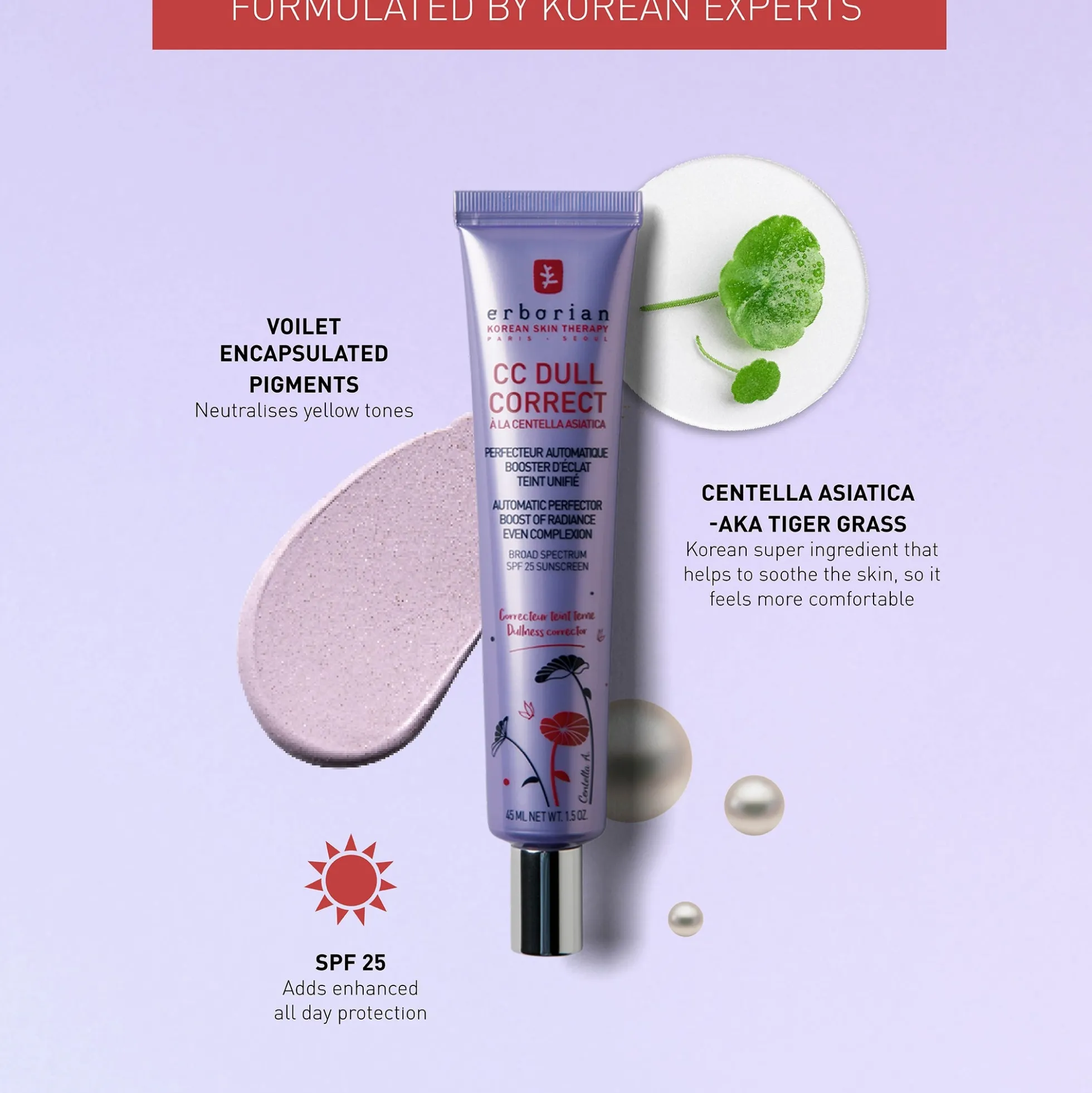 Erborian CC Dull Correct - Colour Correcting Anti-Dull Cream With Brightening Effect SPF25 45ml