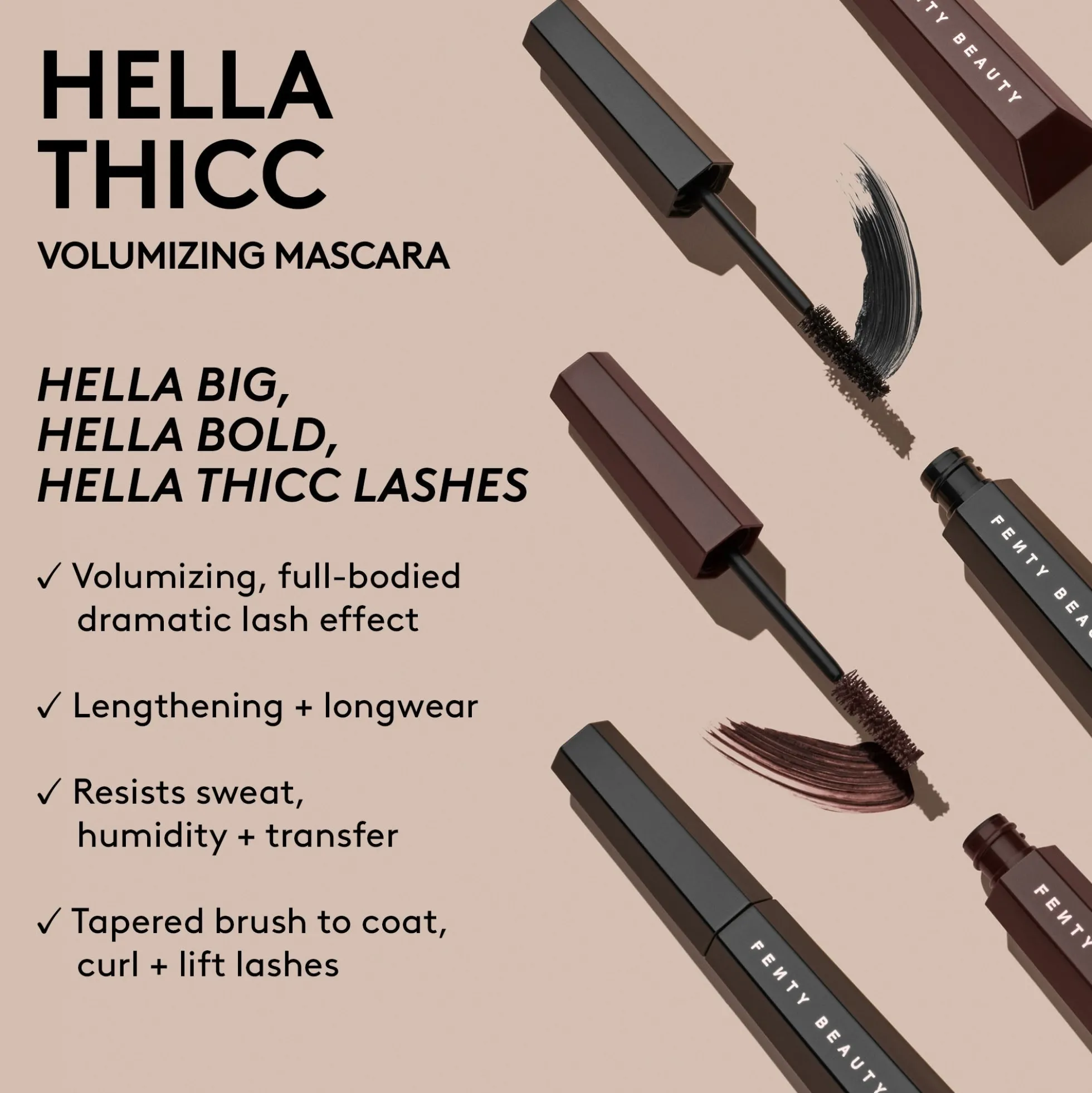 Fenty Beauty Hella Thicc Volumising Brown Mascara - Let'z Be Blunt 10ml
